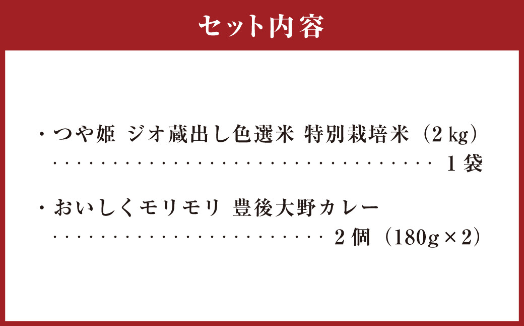 豊後大野市産 つや姫と豊後大野カレーセット