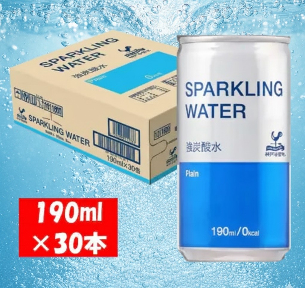 
            1140 神戸居留地 スパークリングウォーター 強炭酸水 190ml×30本 １ケース プレーン ソーダ 炭酸飲料 炭酸水 割り材 缶
          