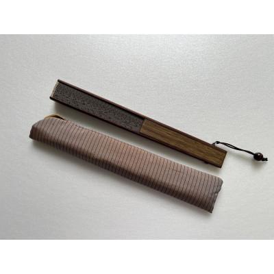 ふるさと納税 白山市 牛首紬　扇子セット(親彫木玉付):茶 |  | 03