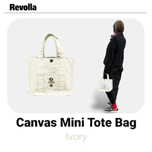 【アイボリー】水筒が倒れない仕切り帆布ミニトートバッグ  静岡県 牧之原市 REVOLLA