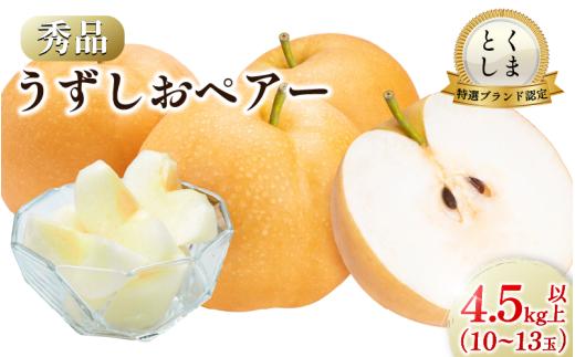 【2026年先行予約】梨 なし 4.5kg以上 10〜13玉 3L〜5Lサイズ 2026年 8月順次発送 うずしおペアー 果物 フルーツ デザート 旬 新鮮 季節 秋 人気 おすすめ ギフト プレゼント 贈答 贈り物 家庭用 期間限定 送料無料 鳴門 徳島