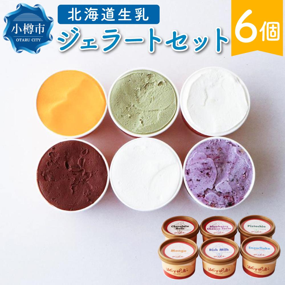 【ふるさと納税】ジェラート 100ml×6個セット 全6種 北海道産生乳使用 | アイス ジェラート ソルベ 北海道産牛乳 ミルク チョコ ブルーベリー ピスタチオ マンゴー 食べ比べ セット スイーツ お取り寄せ 小樽市 北海道 送料無料