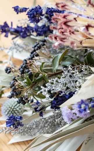 ドライフラワーブーケ ブルー