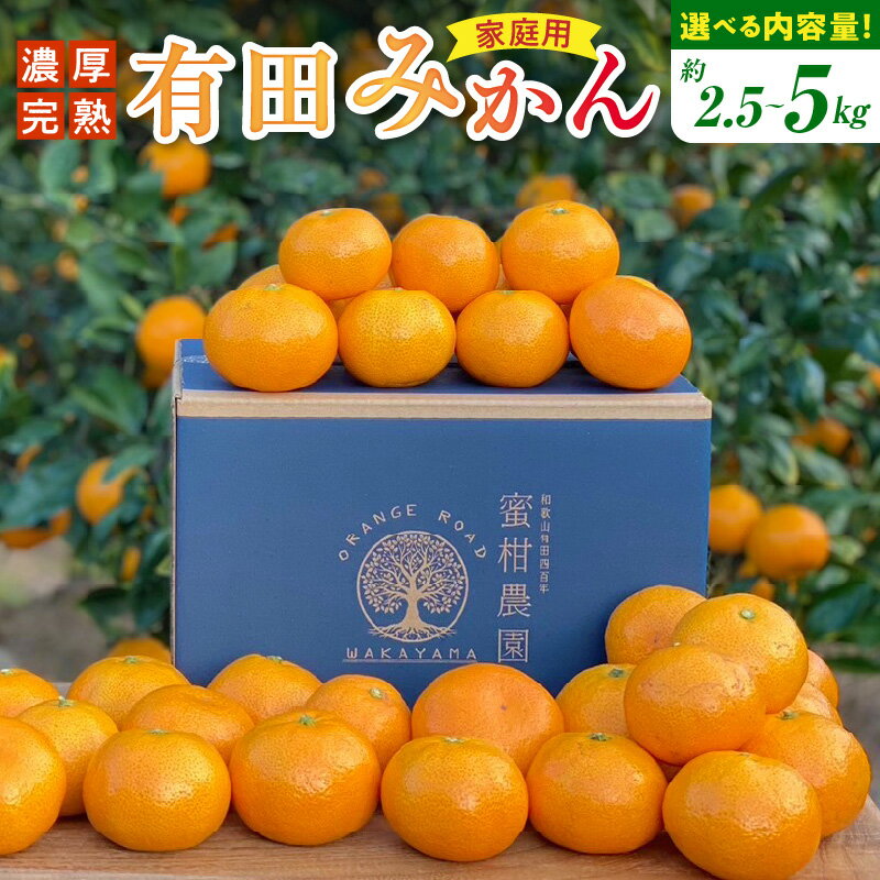 【ふるさと納税】【限定】【先行受付2025年11月～発送】 有田みかん 家庭用 選べる 内容量 2.5kg ～ 5kg 濃厚完熟 お試しサイズ ORYY推奨 熟成みかん みかん 有田地方 こだわり フルーツ 果物 果実 デザート お取り寄せ 和歌山県 湯浅町 送料無料
