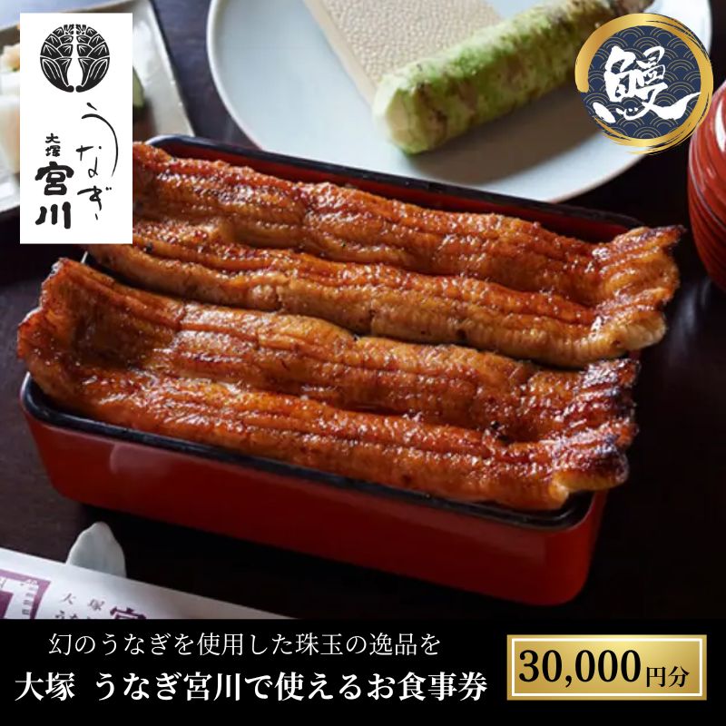 【ふるさと納税】お食事券 大塚 30000円分 幻のうなぎ 共水うなぎ チケット 鰻 ウナギ お祝い 誕生日 記念日 うなぎ宮川 豊島区 東京