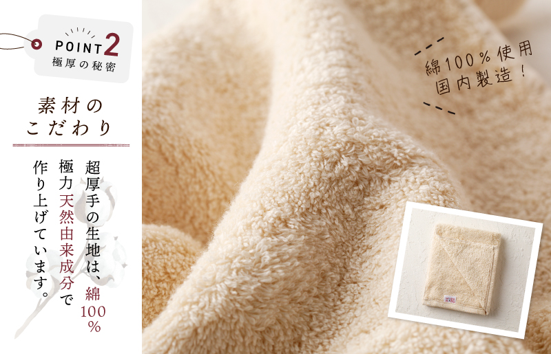 極厚ハンドタオル 5枚 生成色 泉州タオル 005A728
