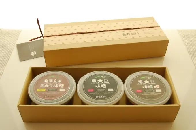 京都・喜右衛門 「有機味噌ギフト桃花」丹波黒豆プレミアム味噌400g×3種