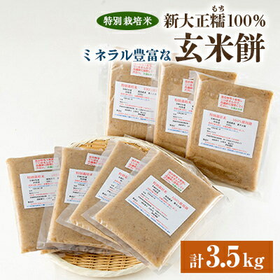 【ふるさと納税】特別栽培米新大正糯100% ミネラル豊富な玄米餅【配送不可地域：離島】【1100567】