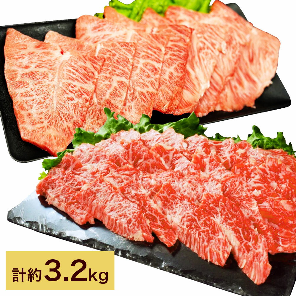 【ふるさと納税】【上カルビVSミスジ食べ比べ！】おおいた和牛 カルビ焼肉・ミスジ焼肉 セット 各約1.6kg（約400g×4） 計約3.2kg 和牛 牛肉 お肉 みすじ バラ肉 カイノミ フランク ゲタ（中落ち） 希少部位 焼き肉 冷凍 大分県産 国産 大分県 竹田市 送料無料
