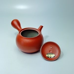 春秋　10号朱艶消梨皮新小丸急須4-604｜陶器 やきもの 焼き物 手作り 職人 春秋窯 鋳込み 丸よ小泉 愛知県 常滑市