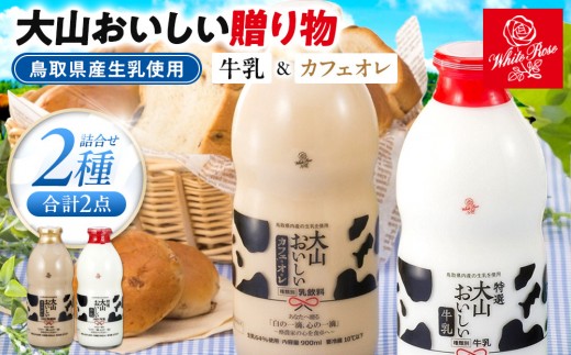 「大山おいしい贈り物」 鳥取県産生乳使用【牛乳 ミルク カフェオレ コーヒー 珈琲 キリマンジャロ 飲み物 飲料 セット 人気 おすすめ 鳥取県 琴浦町 送料無料】