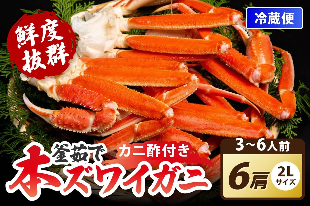 
                  厳選！！釜茹で　本ズワイガニ　２Lサイズ6肩　海鮮 かに カニ 蟹 本ずわいがに ズワイ蟹 ボイル 海産物 魚介類 蟹足 カニ鍋 ふるさと納税 カニ 脚 ふるさと納税 ズワイガニ 脚　YK00574・YK00408～YK00408_12e
                
