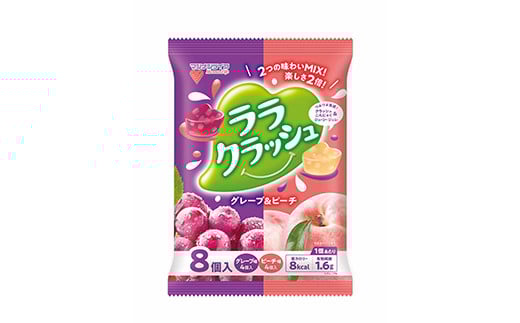 マンナンライフ ララクラッシュアソート グレープ＆ピーチ味1ケース（24g×4個×2種/12袋入） F21E-207