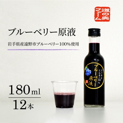 
                  ＜栽培期間中農薬不使用＞遠野のブルーベリーから絞った原液180ml×12本セット 道の奥ファーム【1476690】
                