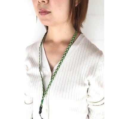 ふるさと納税 伊賀市 (組紐)クリップ付　ネックストラップ　緑　取外し可能