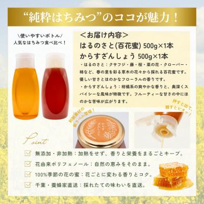 ふるさと納税 大網白里市 千葉県産はちみつ【500g×2種食べ比べセット】はるのさと・からすざんしょう |  | 03
