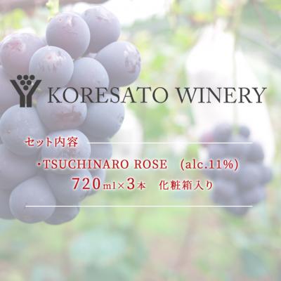 ふるさと納税 赤磐市 是里 ワイン TSUCHINARO ROSE 3本 セット ワイン ぶどう[NO5765-0239] |  | 01