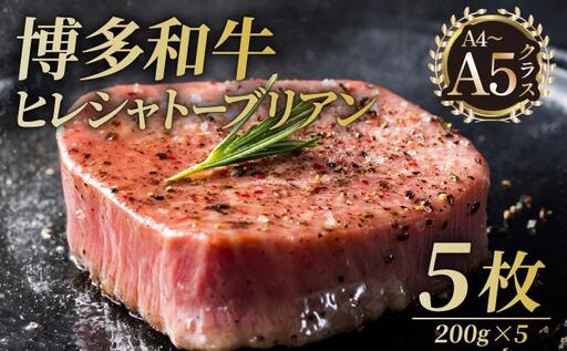 博多和牛 ヒレ シャトーブリアン（ダイヤモンドカット）200g×5枚【久田精肉店】