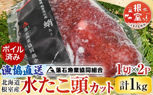 G-20001 【北海道根室産】ボイル水たこ頭カット2P(計1kg)