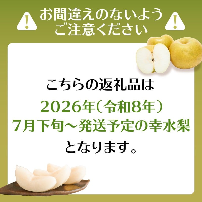 
                  【先行受付】【アフター保証】幸水梨（5kg）【ＪＡふくおか八女】｜2026年7月下旬～発送予定 梨 幸水 梨 梨 5kg みずみずしい甘みの梨 光センサー選果の梨 しゃりしゃりした食感の梨
                