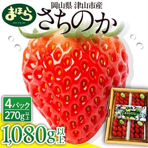 【2026年1月より順次発送】朝採れ新鮮まほらのいちご(さちのか)4パック入り箱【配送不可地域：離島・北海道・沖縄】【1596290】