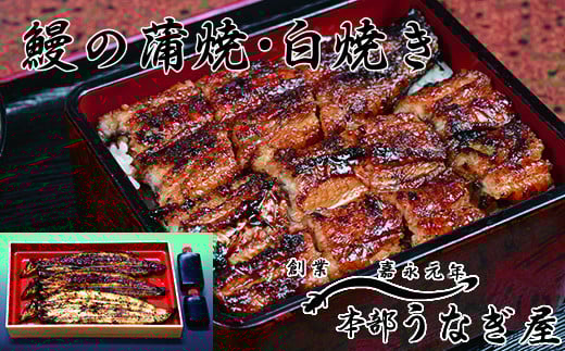 老舗「本部うなぎ屋」鰻の蒲焼2尾　白焼き1尾セット 国産うなぎ<4.6-2>