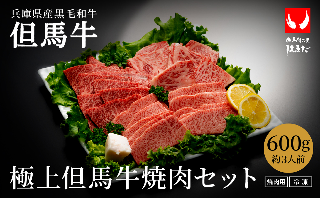 希少部位入り！極上但馬牛 焼肉セット 3種盛り【ロース モモ 希少部位1種 合計600g】牛肉 焼肉 セット 焼き肉 お肉 牛 肉 但馬牛 黒毛和牛 霜降り【但馬ビーフはまだ】【1月6日以降順次発送】
