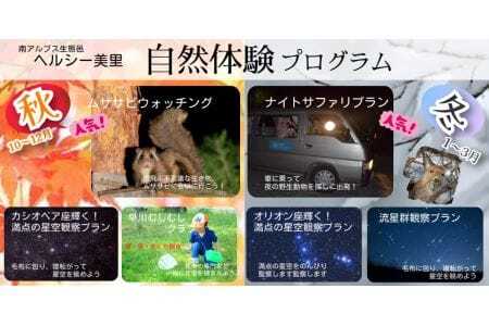 南アルプス生態邑　ヘルシー美里体験付き宿泊プランペアご優待券