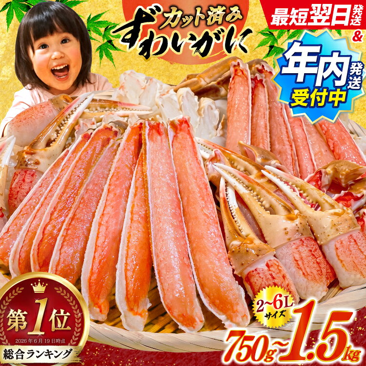 【ふるさと納税】 年内発送受付 訳あり 選べる内容量 発送月 カット済み 生 ずわいがに むき身 セット 総重量750g/1.3kg/1.5kg [カネダイ 宮城県 気仙沼市 20566347-o] かに カニ 年内 月指定発送 12月着
