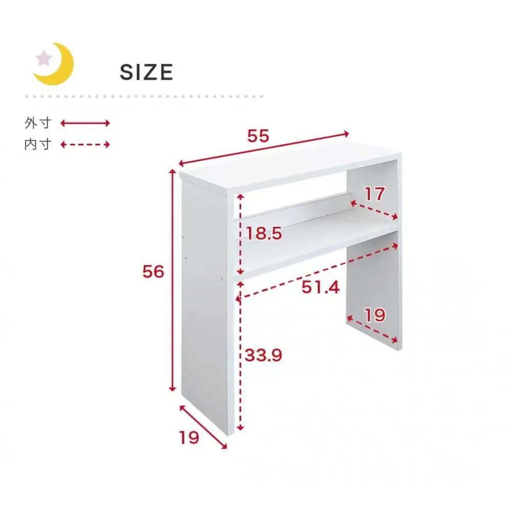 テレビ台 W55 ナチュラル×ホワイト 幅55cm×奥行き19cm×高さ56cm 寝室テレビ台 17インチ 24インチ 薄型 日本製 テレビボード コンパクト 省スペース 小さめ 狭い スリム 国産 