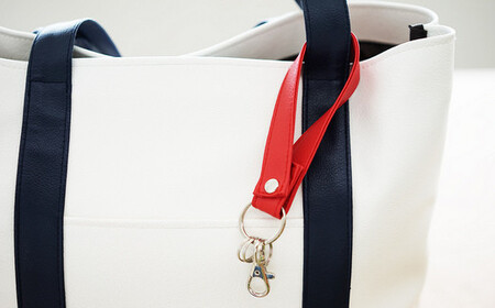 No.228-20 PVCレザーキーリング「KEYDA」2個セット　Mサイズ（ネイビー）