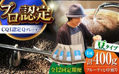 【全12回定期便】 【豆タイプ】 フルーティな中煎り ＜スペシャルティコーヒー＞ 400ｇセット 【イヌイットコーヒーロースター】[ASAB024]