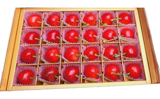 08-45-005　さくらんぼ（佐藤錦）チョコ箱24粒入り