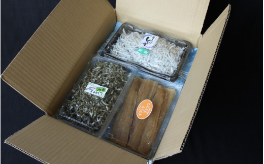 橋市の詰め合わせセットS（釜揚げしらす300g・じゃこの佃煮200g・太刀魚のみりん干し300g）※北海道・沖縄・離島配送不可 / 干物 味醂干し おつまみ ご飯のお供 シラス 冷蔵 お取り寄せ 和歌