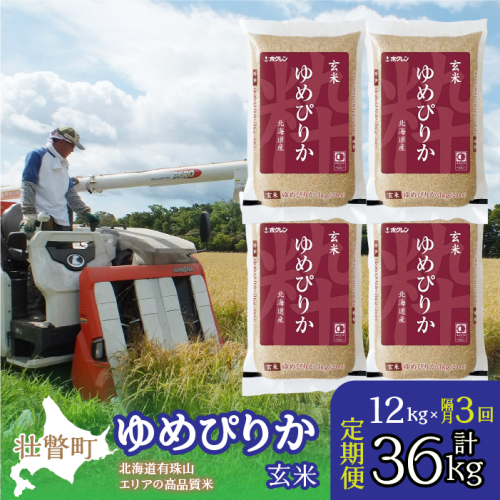 【令和7年産 隔月3回定期配送】（玄米12kg）ホクレンゆめぴりか（3kg×4袋） SBTD077