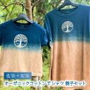 【ふるさと納税】 藍染+泥染Tシャツ オーガニックコットン 親子セット 藍染 藍染め 天然染料