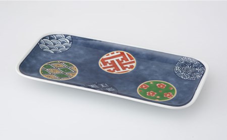 【波佐見焼】染錦文様 長角皿揃 角皿 5点セット 食器 皿 【西海陶器】 1 20638 [OA241]  波佐見焼