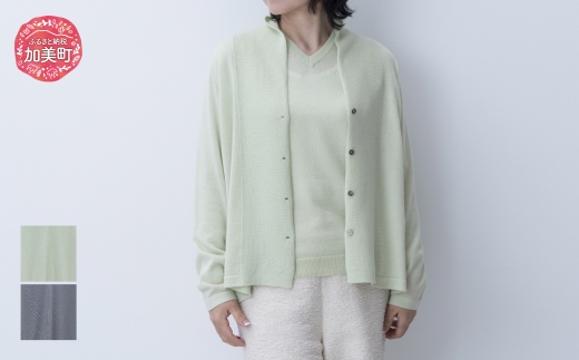 カーディガン 女M：38 ｜ カシミヤ×シルク 高級 希少 レディース