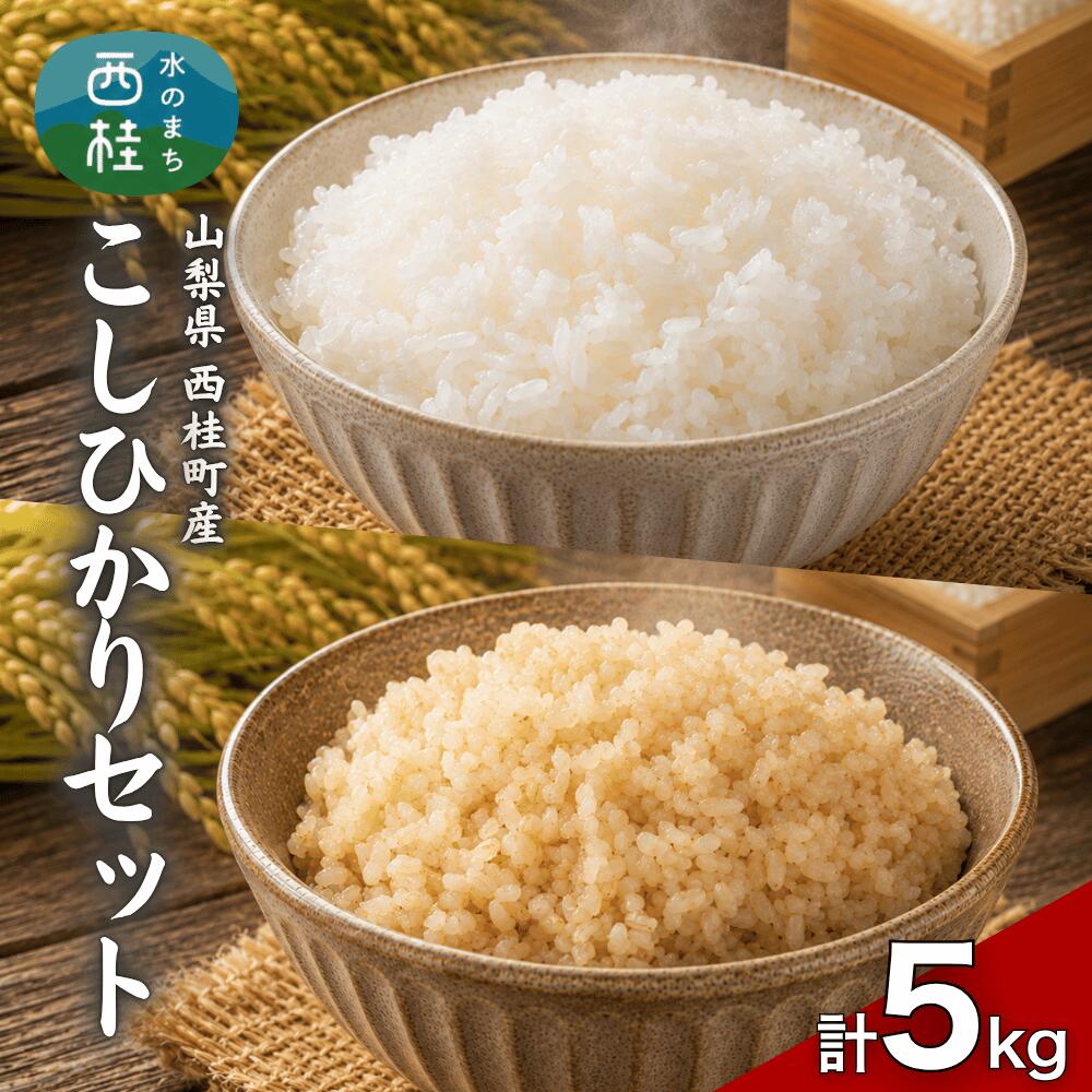 【ふるさと納税】コシヒカリ【精米3キロ＋玄米2キロ】合計5キロ / 国産 こしひかり 5キロ 令和7年産 米 お米 玄米 保存袋 生活必需品 ギフト 贈り物 お歳暮 ふるさと納税 送料無料 [n0676_gou]