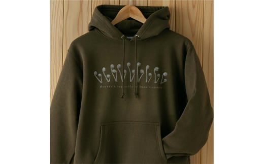 0328世界で唯一!着る山菜!!【こごめパーカー・オリーブ】裏起毛　Sサイズ