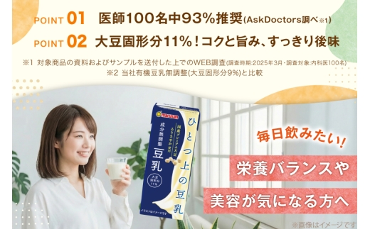 豆乳 成分無調整 200ml 24本セット 2ケース 計48本 [マルサンアイ 愛知県 岡崎市 ok23bzw840007] ひとつ上の豆乳 飲料 紙パック お手軽 栄養豊富 パック イソフラボン