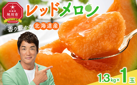 【26年発送先行予約】香り豊かな 北海道レッドメロン 1.3kg×1玉_05408