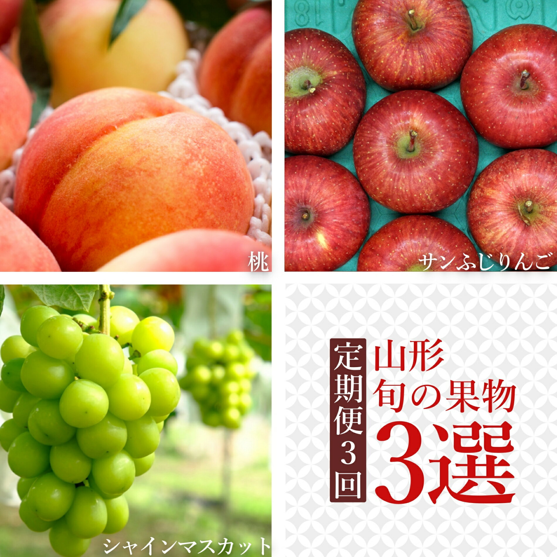 【ふるさと納税】【2025年8月～12月発送】【定期便3回】山形旬の果物3選（桃/シャインマスカット/りんご）_H239(R7)