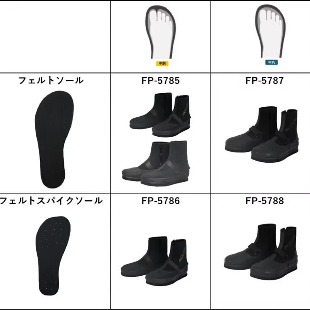 鮎タビ（中割）（フェルトソール）FP-5785＜カラー：ブラック×ゴールド　サイズ：L   25.5-26.0cm＞