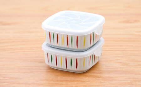 【波佐見焼】角パック 錦十草 2個セット【団陶器】[PB224]