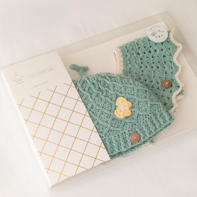 ふるさと納税 和泉市 HOPPL(ホップル)手編みニットビブ&キャップセット(メロン/サイズS) |  | 02