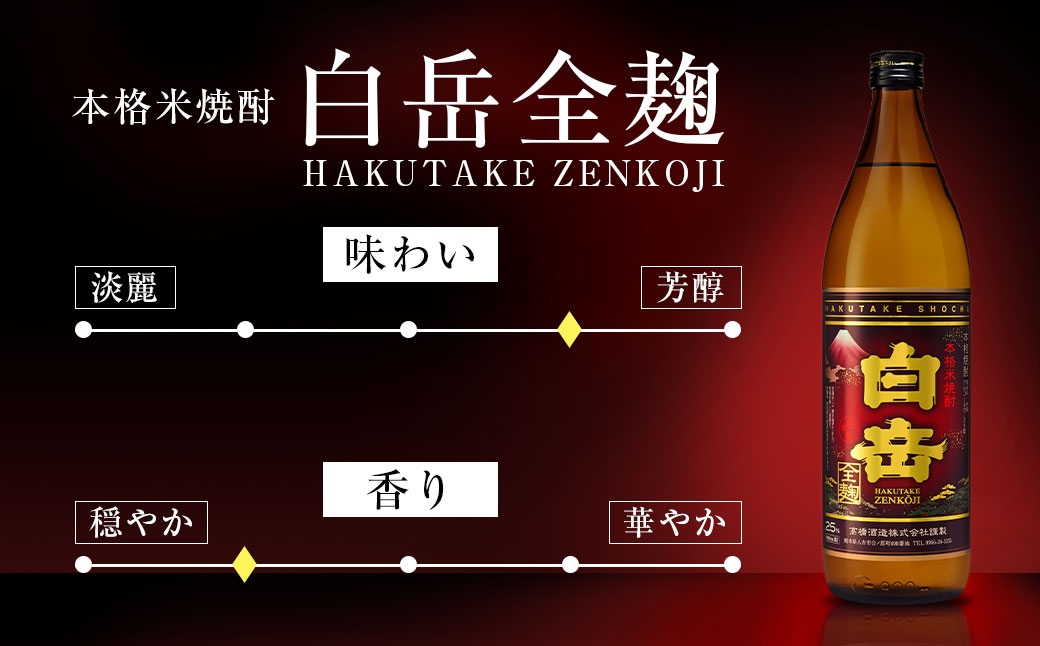球磨焼酎「白岳全麹900ml」2本