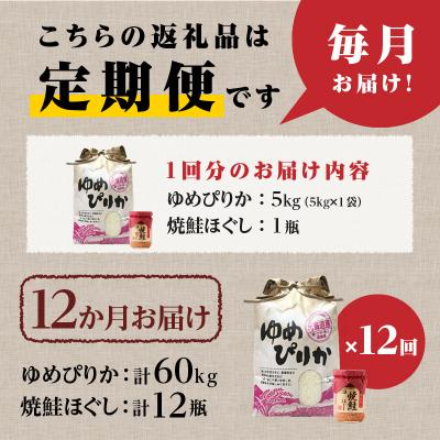 ふるさと納税 滝川市 【令和7年新米先行受付】12ヶ月連続お届け!ゆめぴりか5kg 北海道 定期 贈答 鮭フレーク 特A |  | 02