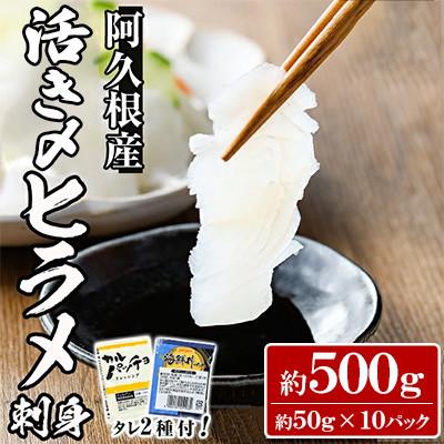 ふるさと納税 阿久根市 阿久根産 活き〆 ヒラメ刺身 (約50g×10パック) 国産養殖ひらめ【寺地義明商店】24-43