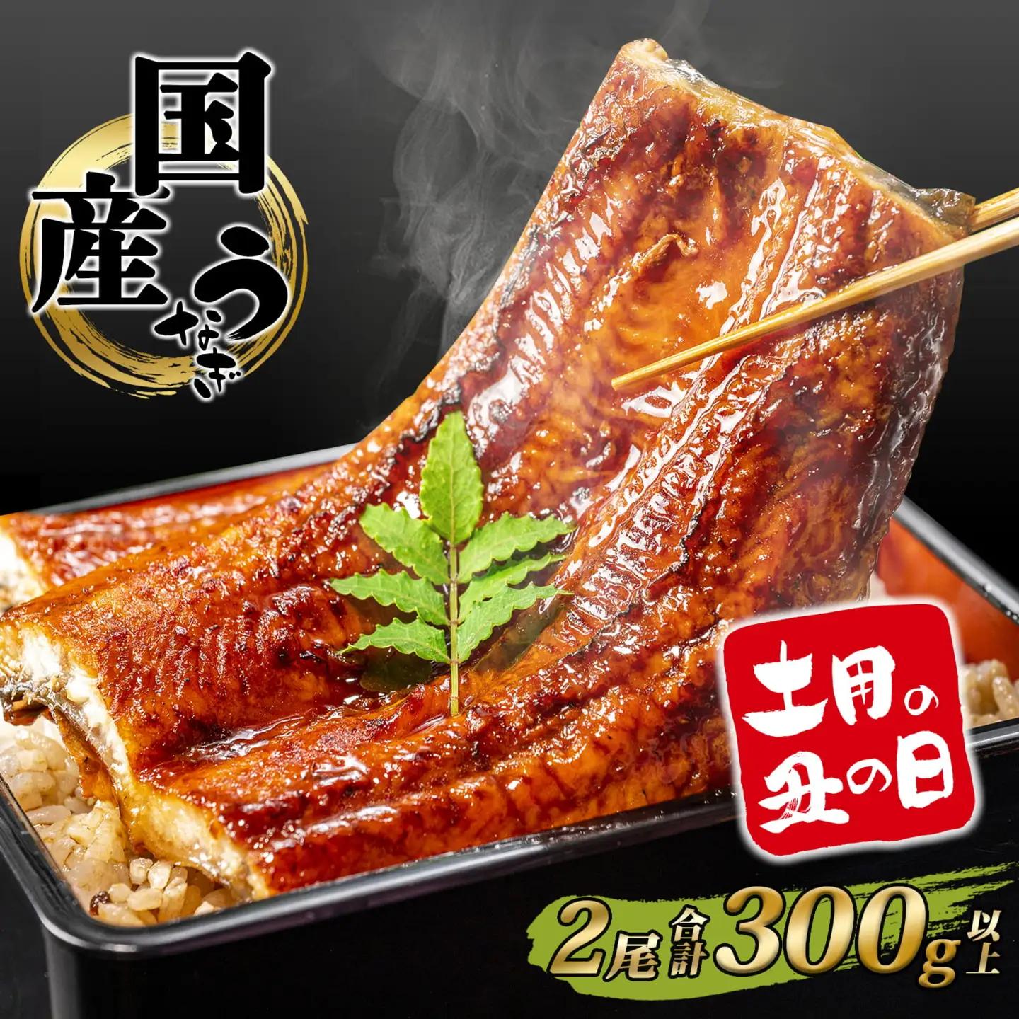 【丑の日までにお届け】 国産 うなぎ 蒲焼 2尾 計300g以上 鰻 K2390